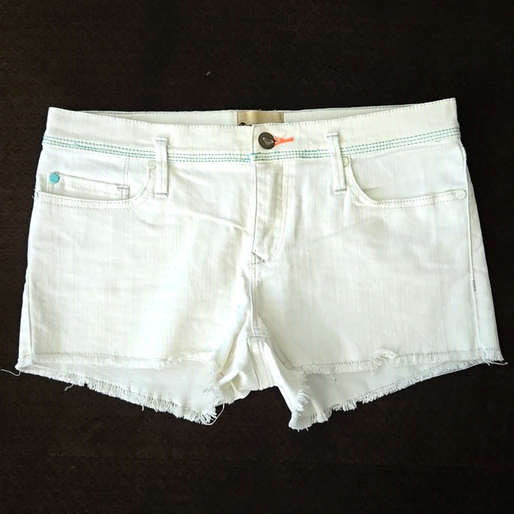 Roxy Denim Shorts. Size 7/28. Color white